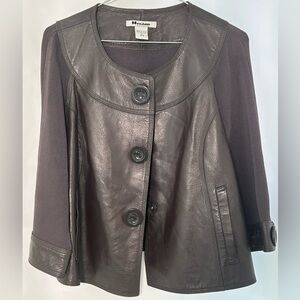 VTG Y2K NYGÅRD Dark Brown Cropped Leather Jacket